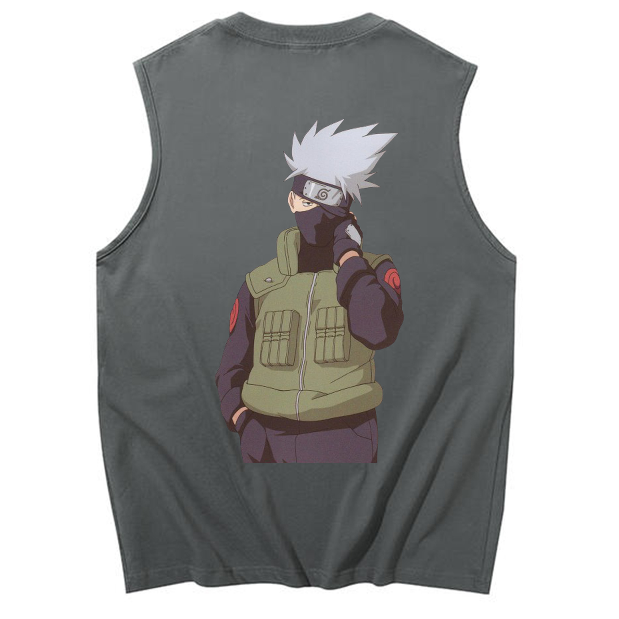（画像用） NARUTO -ナルト- はたけ カカシ Hatake Kakashi コットン100％タンクトップ（背面プリント）